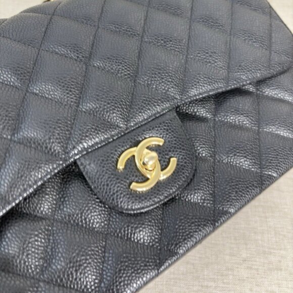 CHANEL Classic Black caviar jumbo Classic Double Flap Large Authentic Pre-Owned - Picture 8 of 15